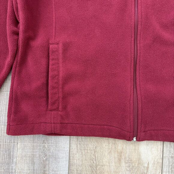Woolrich Womens Ruby Red Full Zip Fleece Jacket Size Large Mock Neck Casual Cozy - Picture 11 of 14